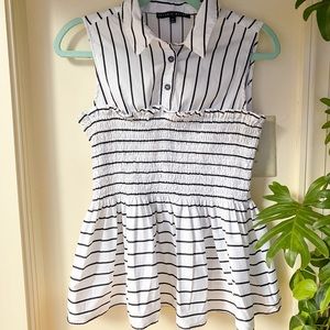 Antonio Milano Striped Smocked Top